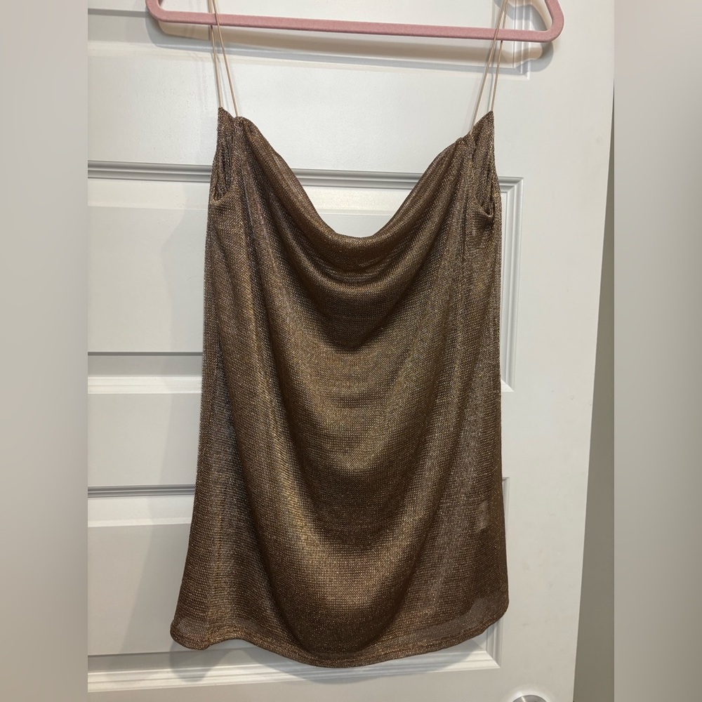 Show Me Your MuMu Metallic Brown Top